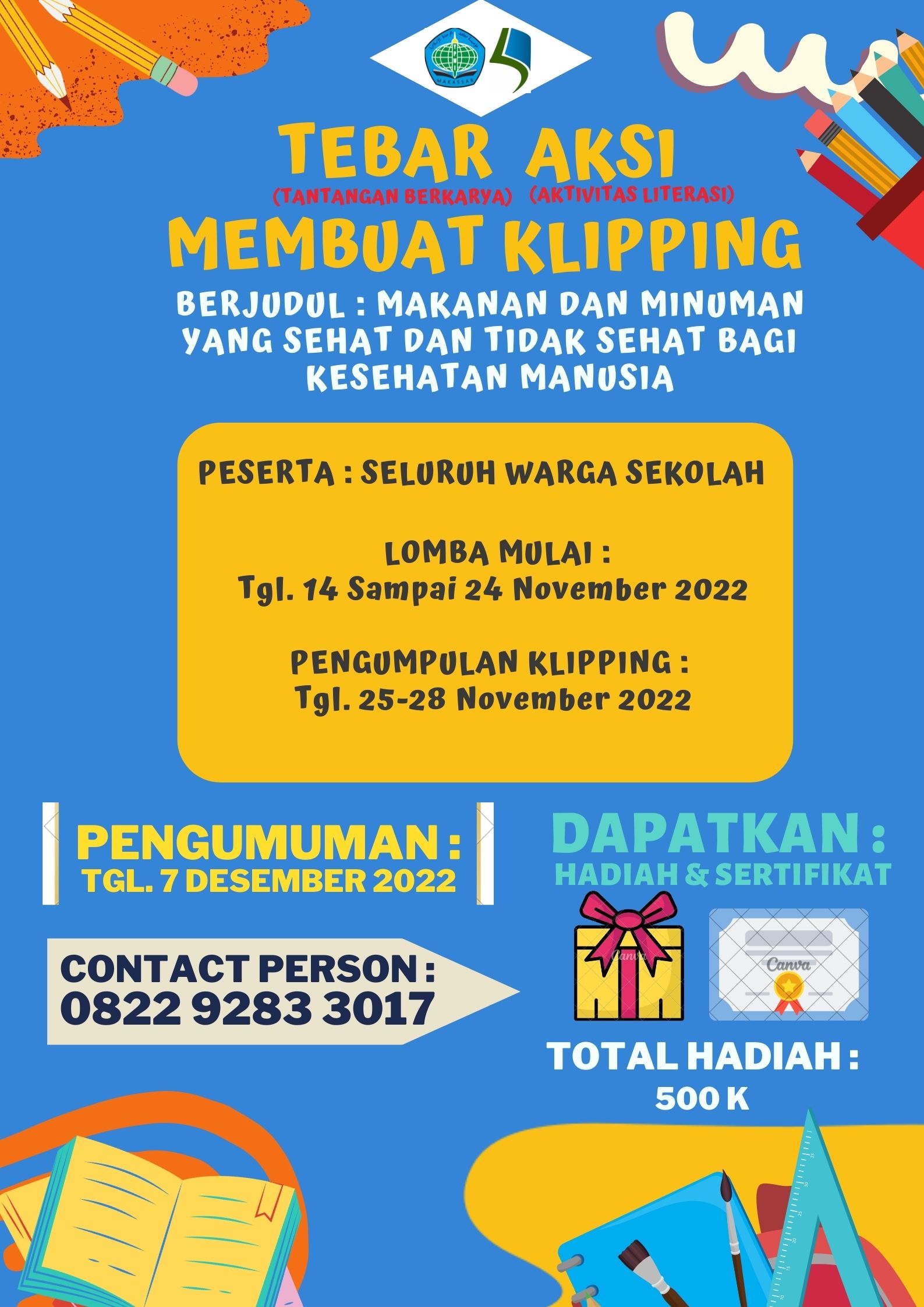 TANTANGAN BERKARYA SELAMA 10 HARI BERSAMA PERPUSTAKAAN ZAID BIN TSABIT SDIT WAHDAH ISLAMIYAH 01